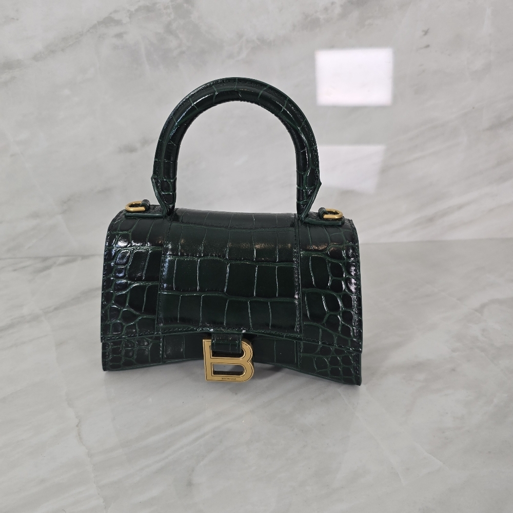 Balenciaga Green Crocodile-Embossed Handbag - Picture 2 of 11